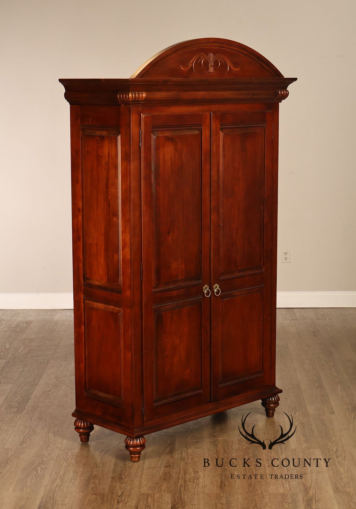 Ethan Allen 'British Classics' Carved Maple And Birch Armoire