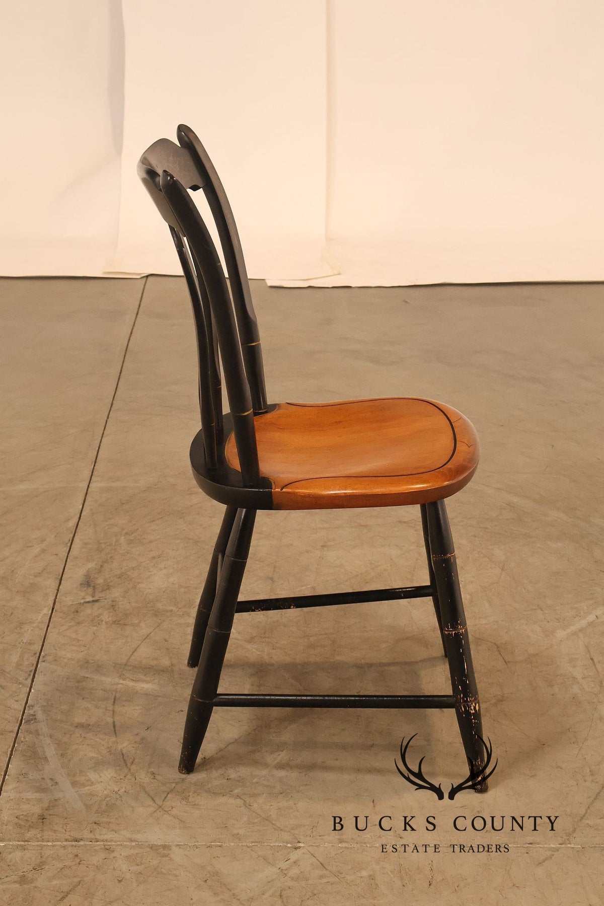 L. Hitchcock Pair of Paint Decorated Side Chairs