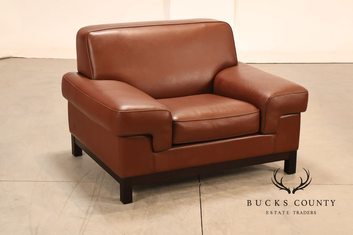 Formenti Pair of Italian Leather Lounge Chairs
