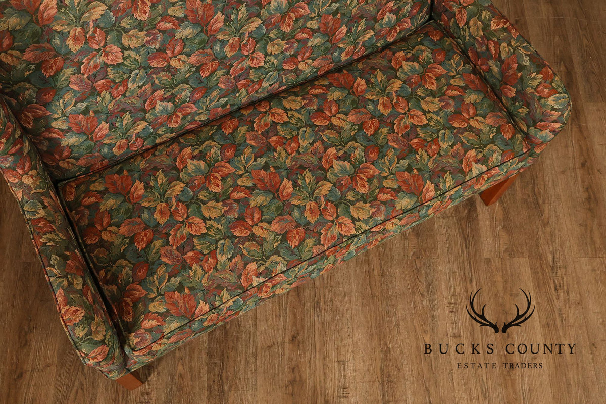 Traditional Upholstered Loveseat With Floral Fabric