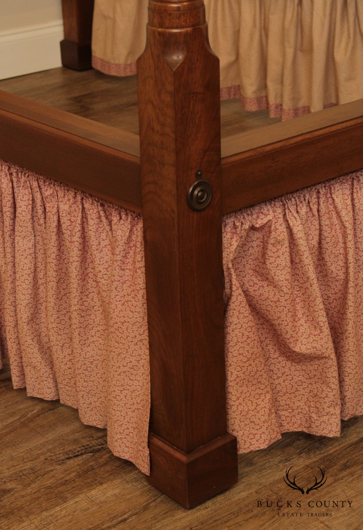 R. Wurster Custom Mahogany Carved Four Poster Bed