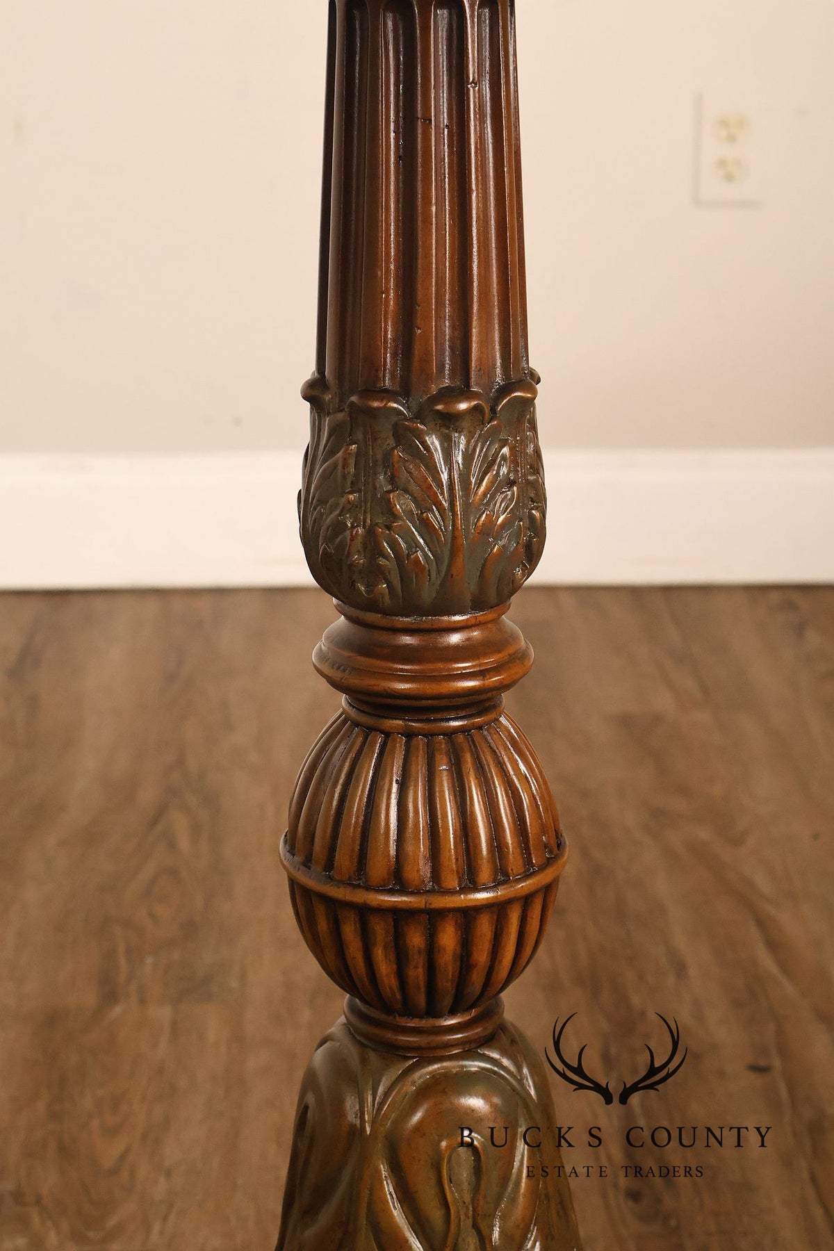 Maitland-Smith Empire Style Pair of Pedestal Side Tables
