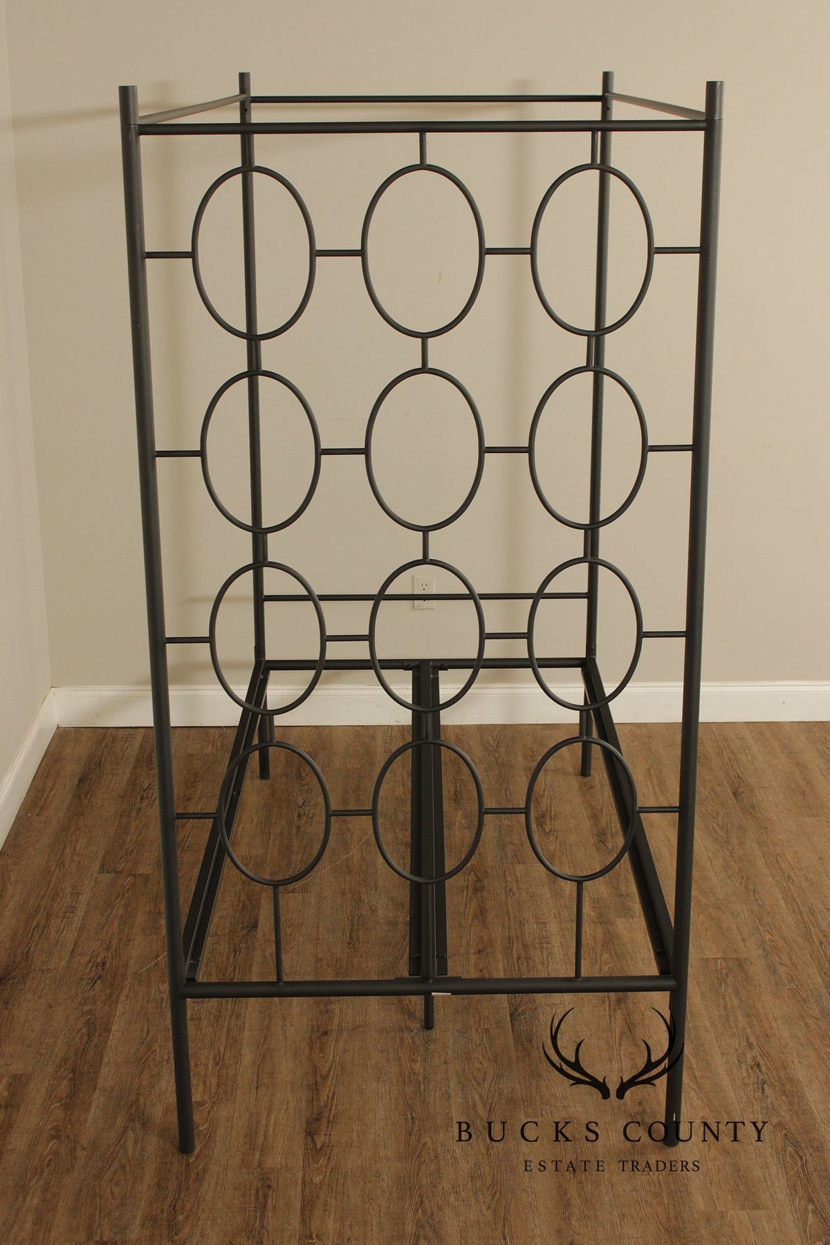 West Elm Pair of 'Ellipse' Twin Size Iron Canopy Beds