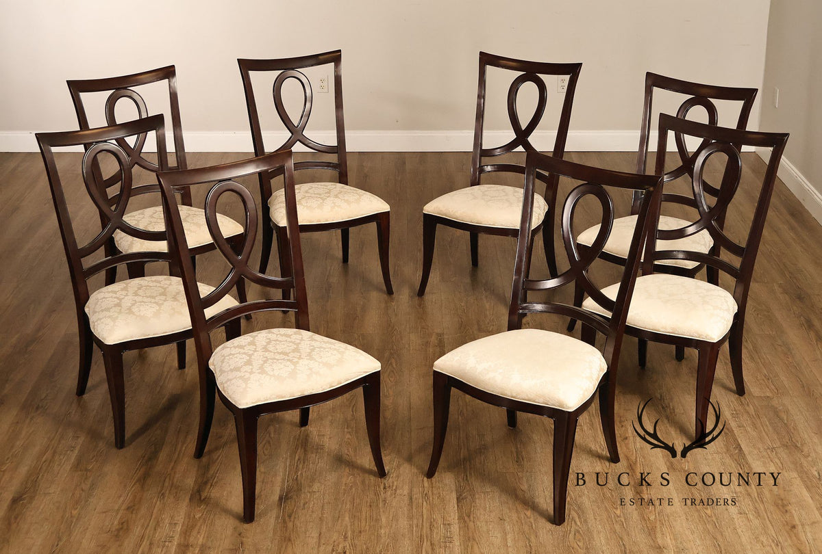 Thomasville Transitional Style Set of Eight Loop Back Dining Chairs