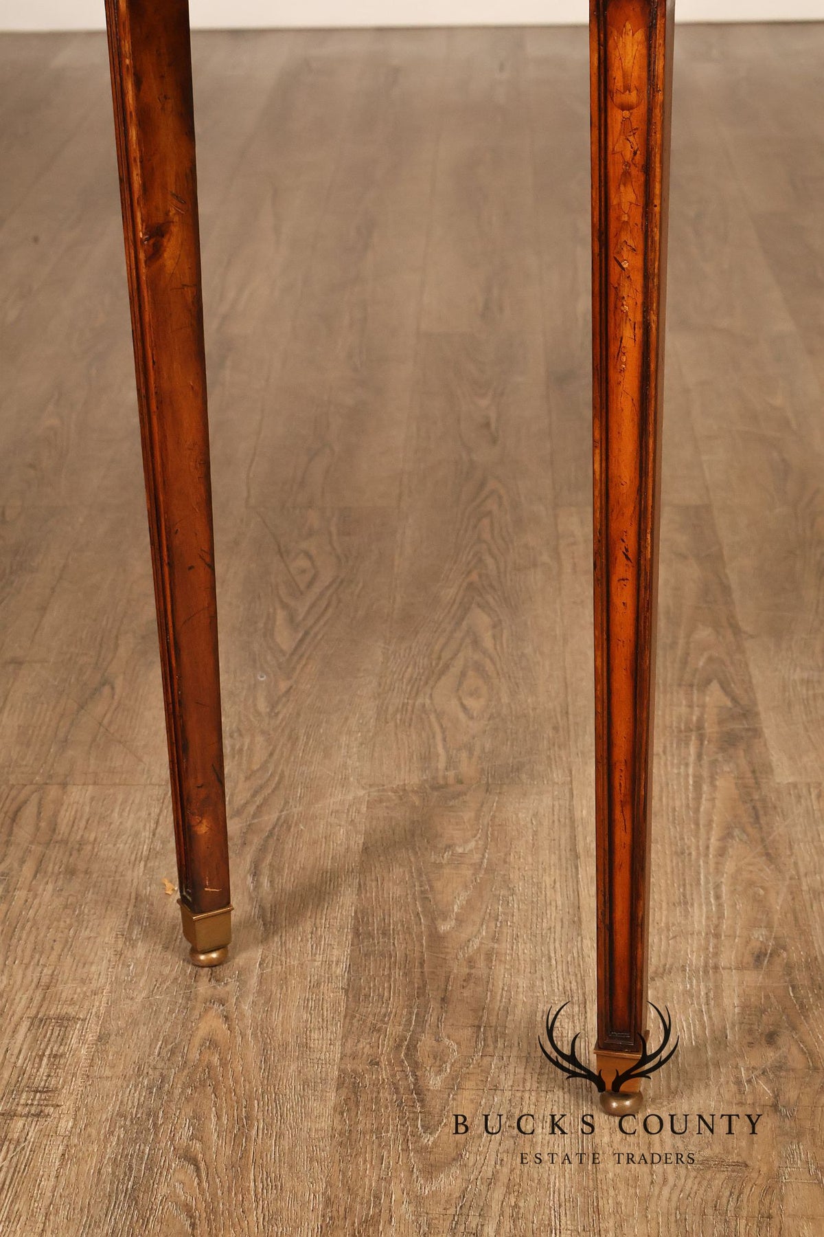 Jonathan Charles Inlaid Mahogany Demilune Console Table