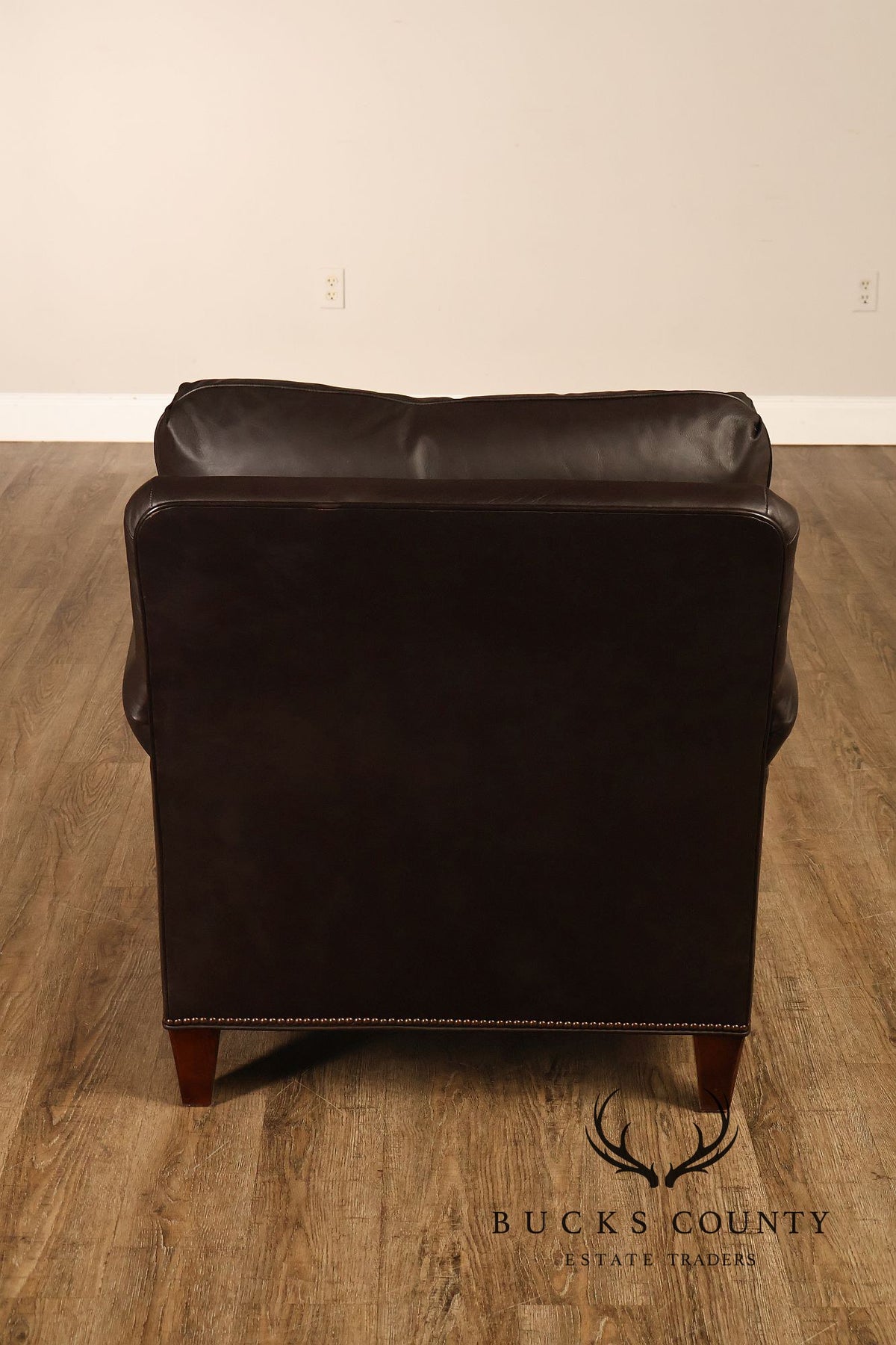 Baker Furniture Pair of Leather Club Chairs