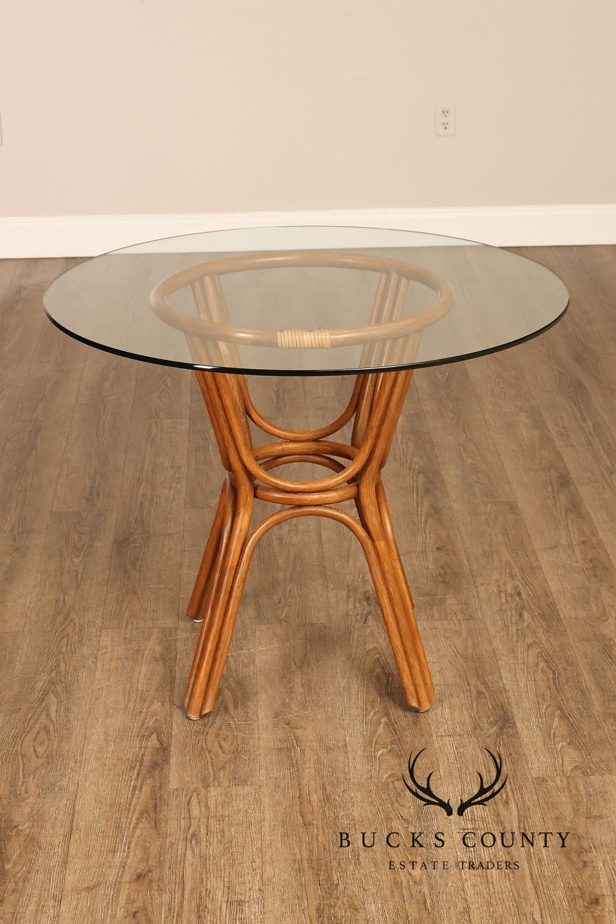 Boho Chic Round Glass Top Rattan Bistro Table