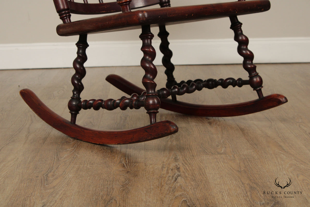 Merklen Brothers Renaissance Revival Mahogany Rocking Chair