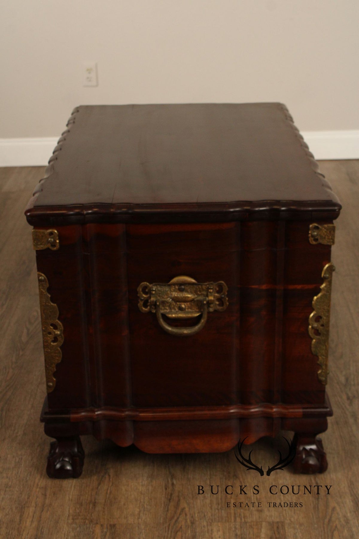Colonial Style Hardwood And Cedar Trousseau Chest