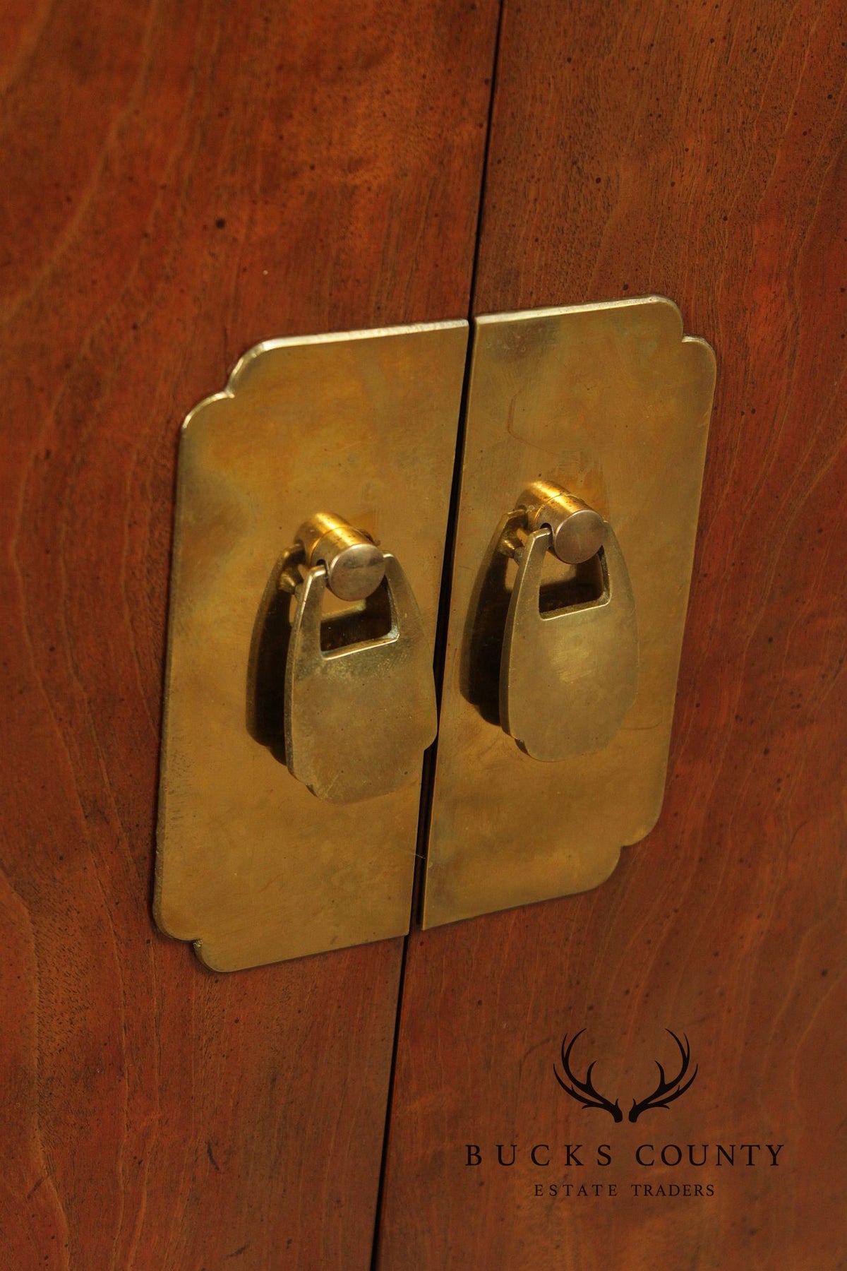 Henredon Asian Style Pair of Walnut Storage Cupboards