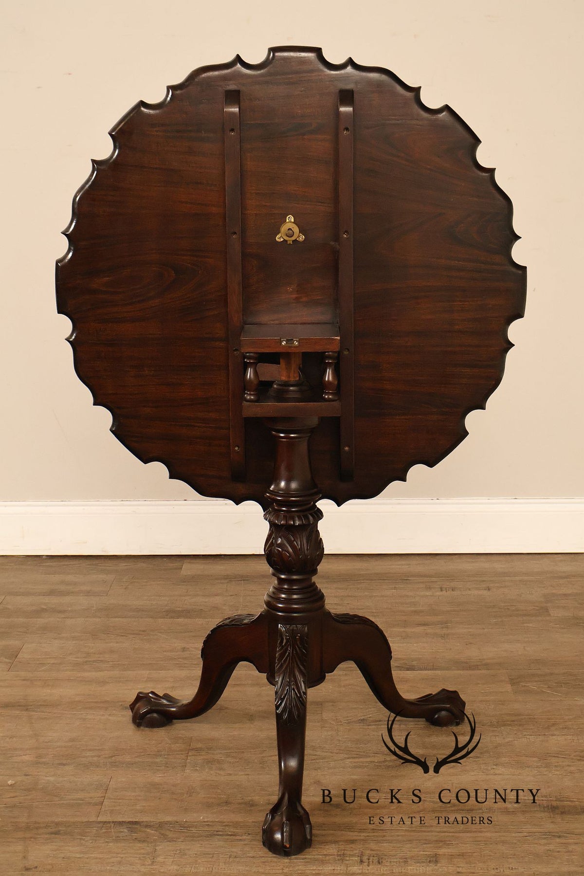 Chippendale Style Mahogany Pie Crust Tilt Top Tea Table