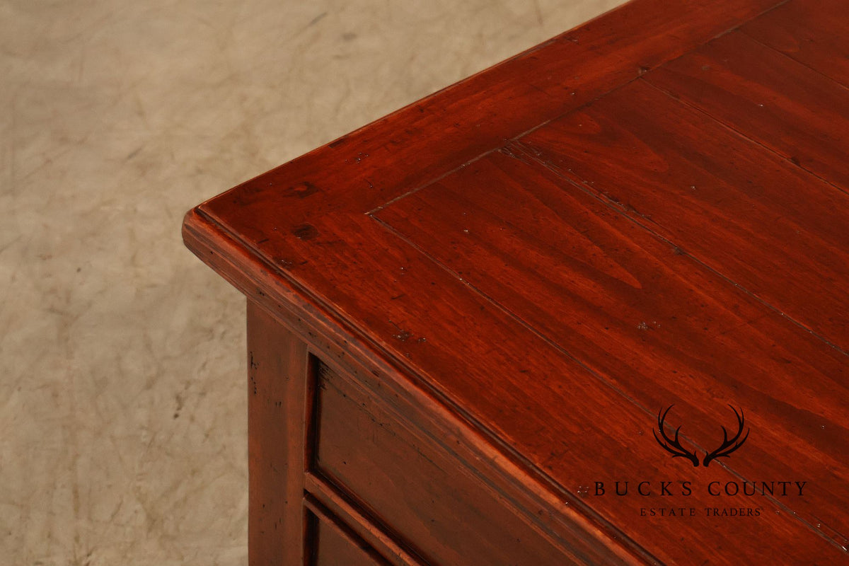 Bausman & Company Rustic Wood Square Coffee Table With Four Drawers