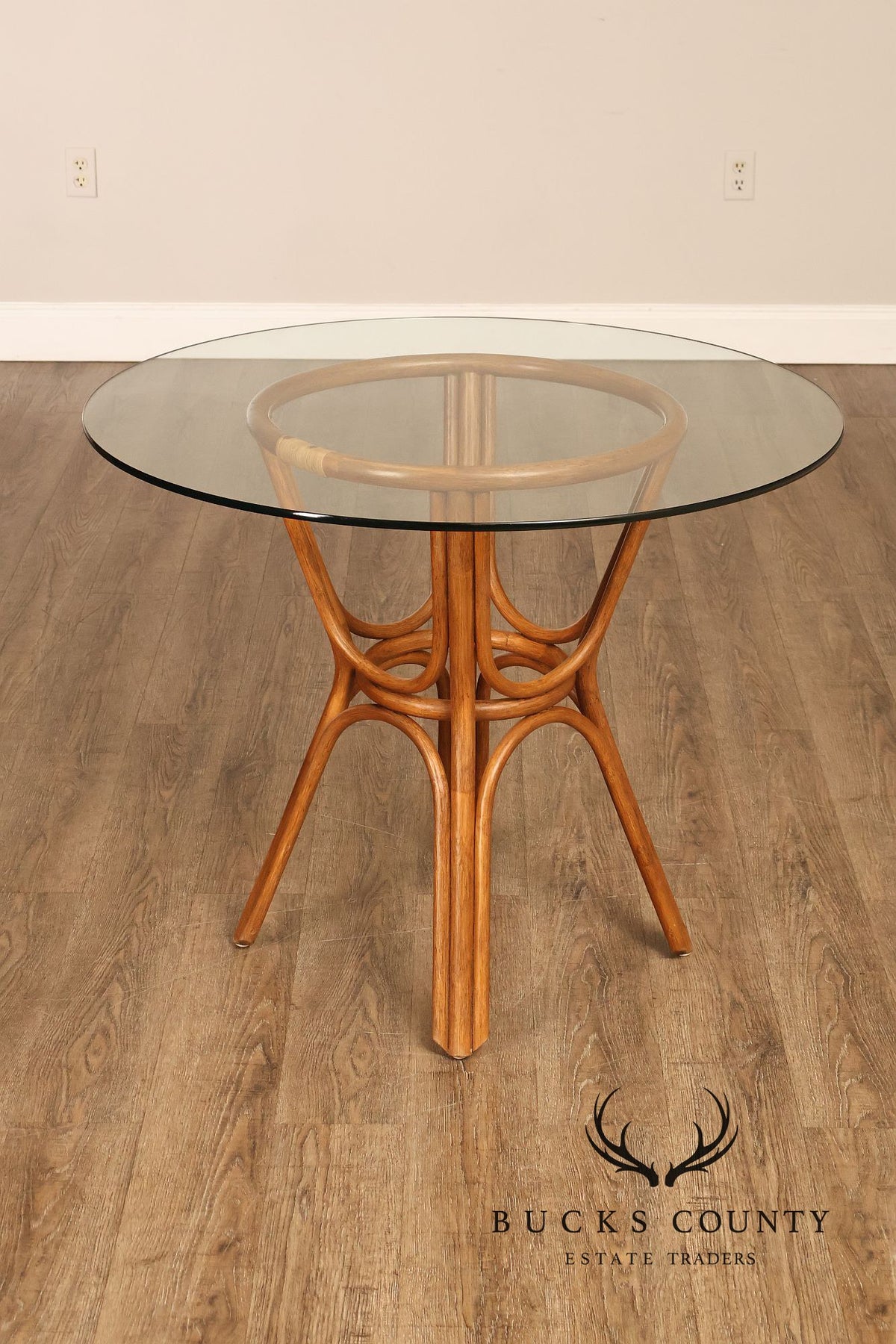 Boho Chic Round Glass Top Rattan Bistro Table
