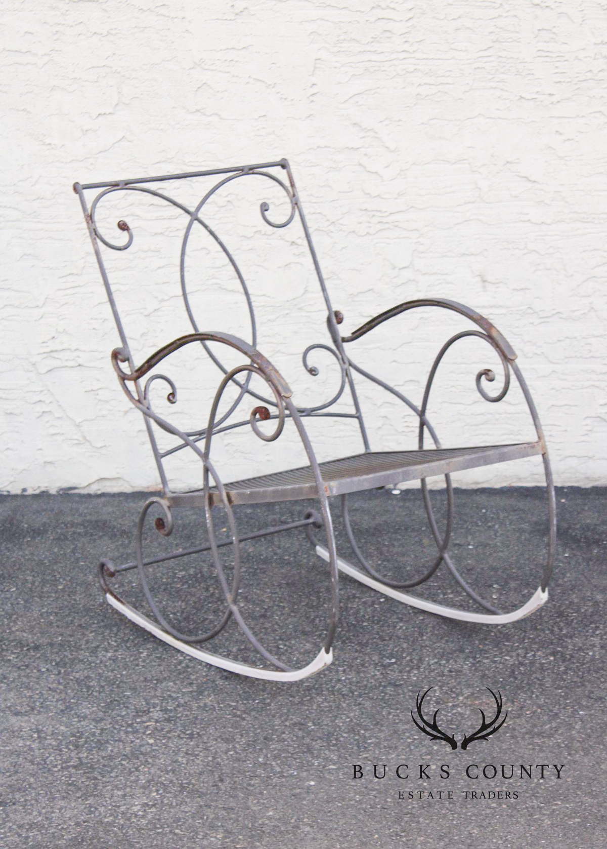 Vintage Wrought Iron Patio Rocking Chair