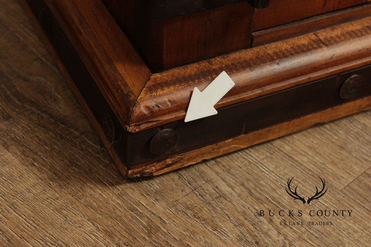 Rustic Spanish Colonial Style Pine Iron Mounted Sideboard Hutch