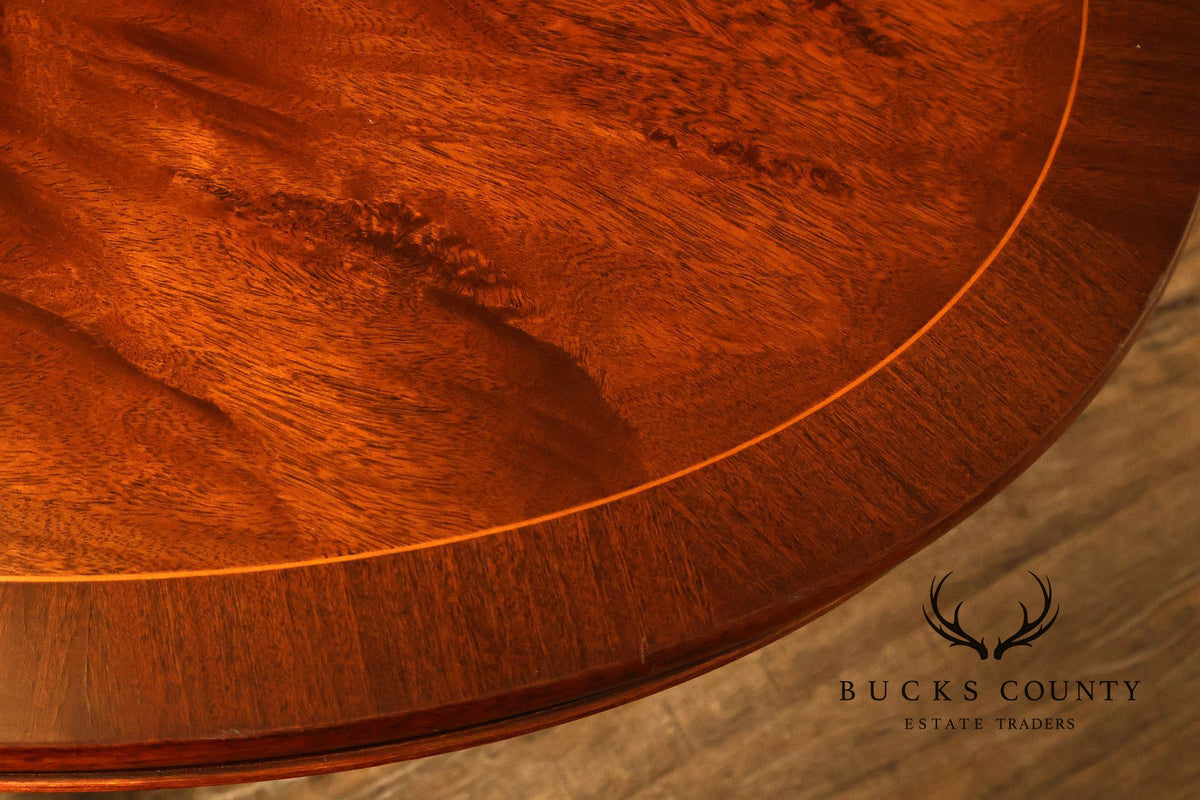 Regency Style Flame Mahogany Oval Top Coffee Table