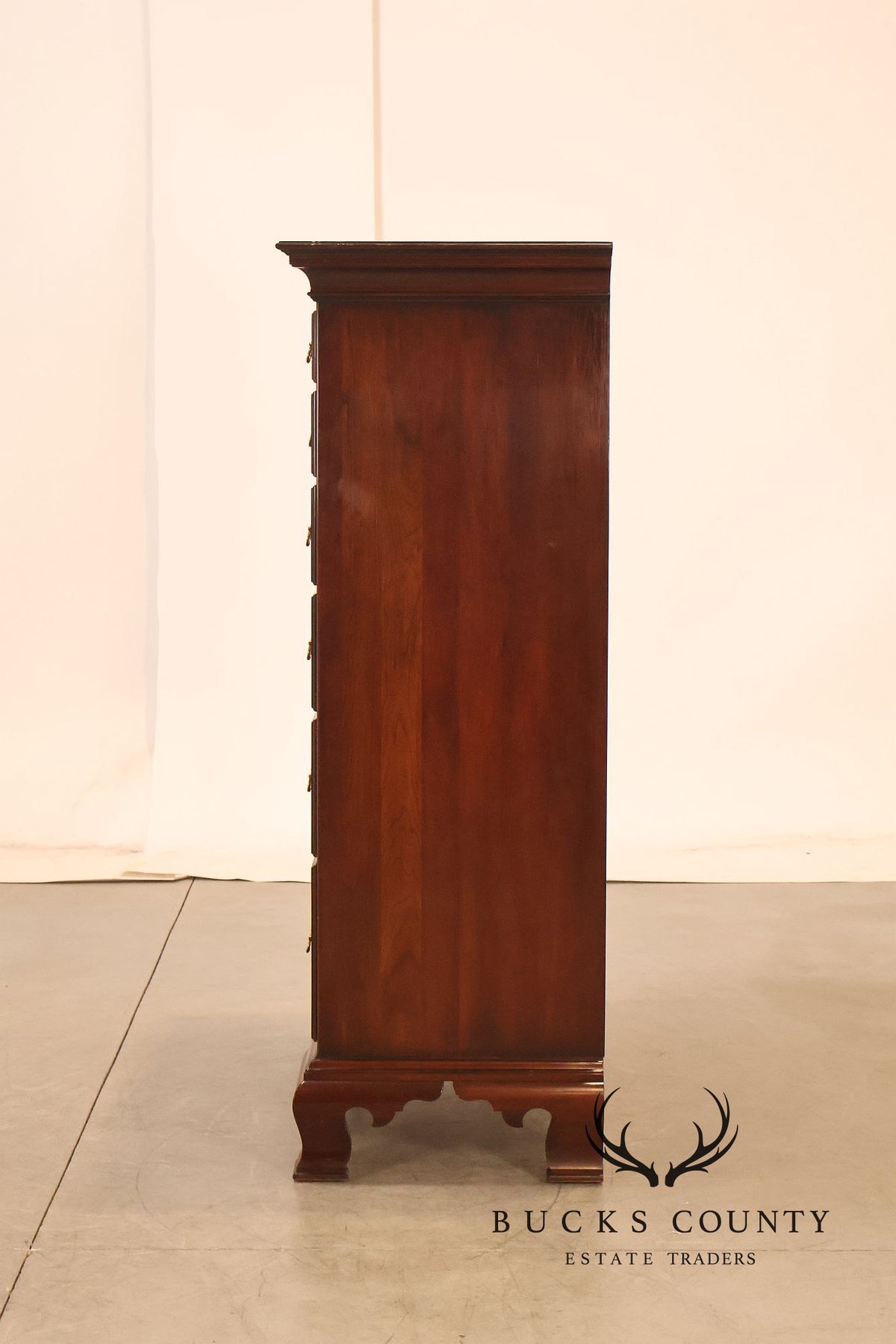 Statton Private Collection Cherry Chippendale Tall Chest Of Drawers