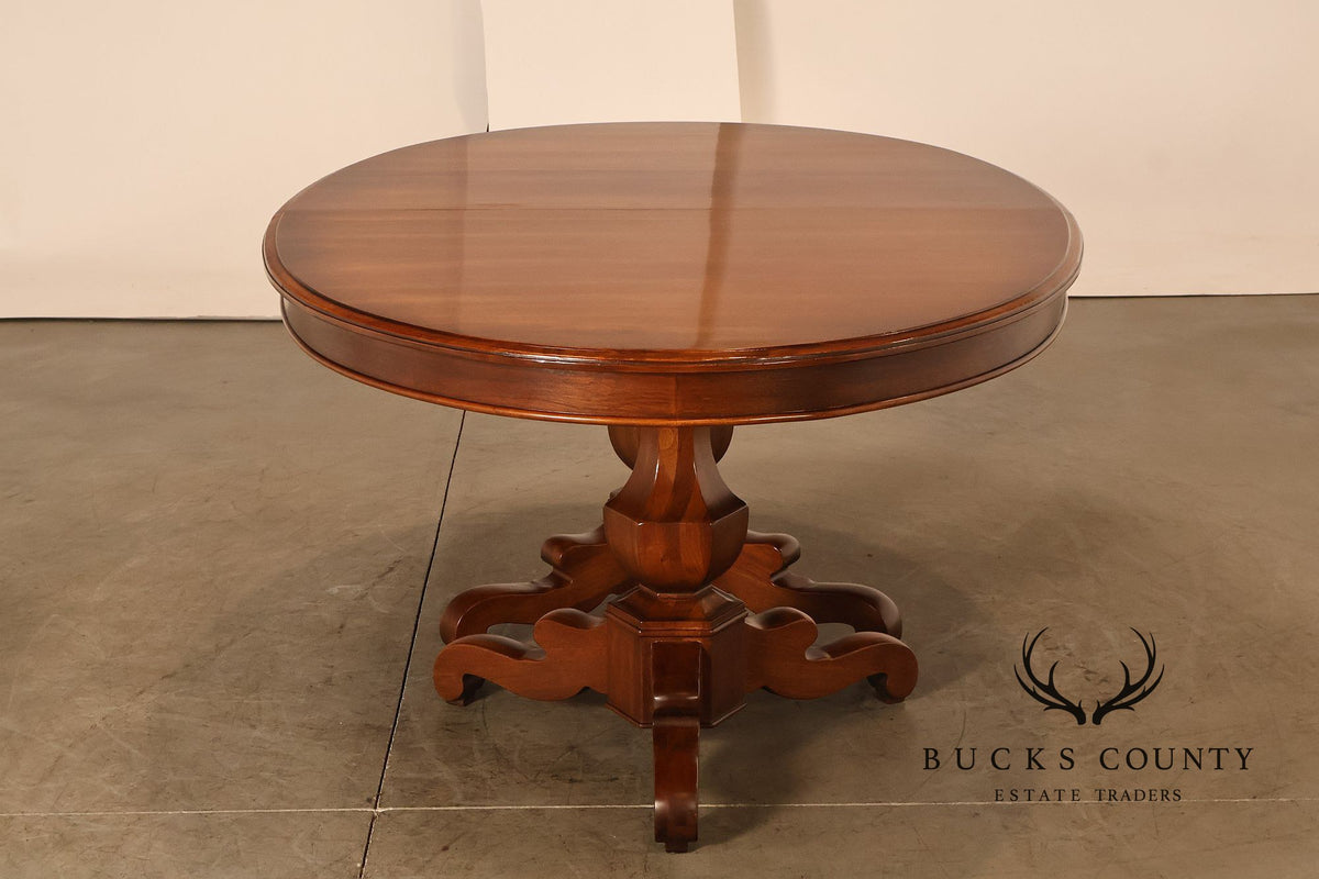 Henredon Oval Double Pedestal Extension Dining Table With Three Leaves