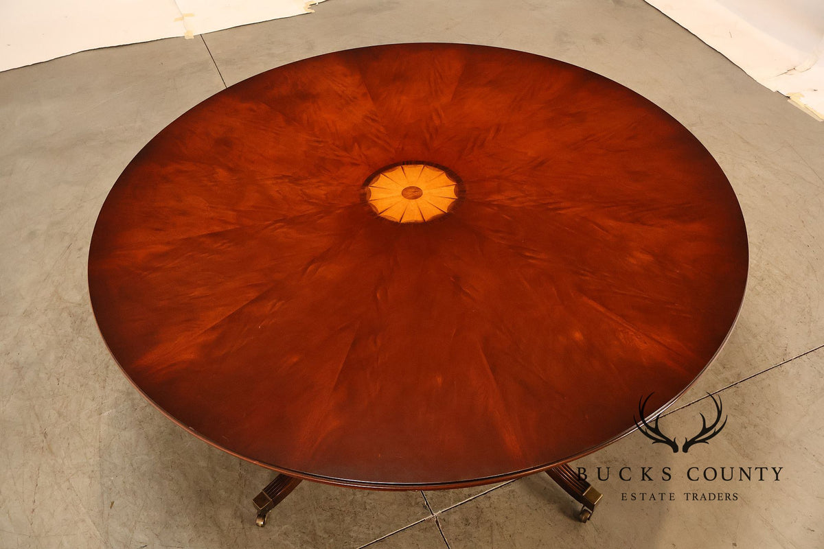 Bevan Funnell Inlaid Mahogany Round Extension Dining Table