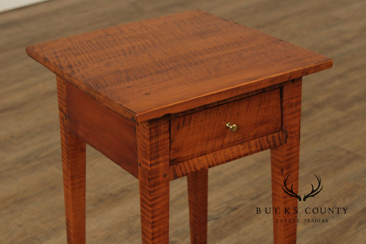 Antique American  Federal Period Tiger Maple End Table