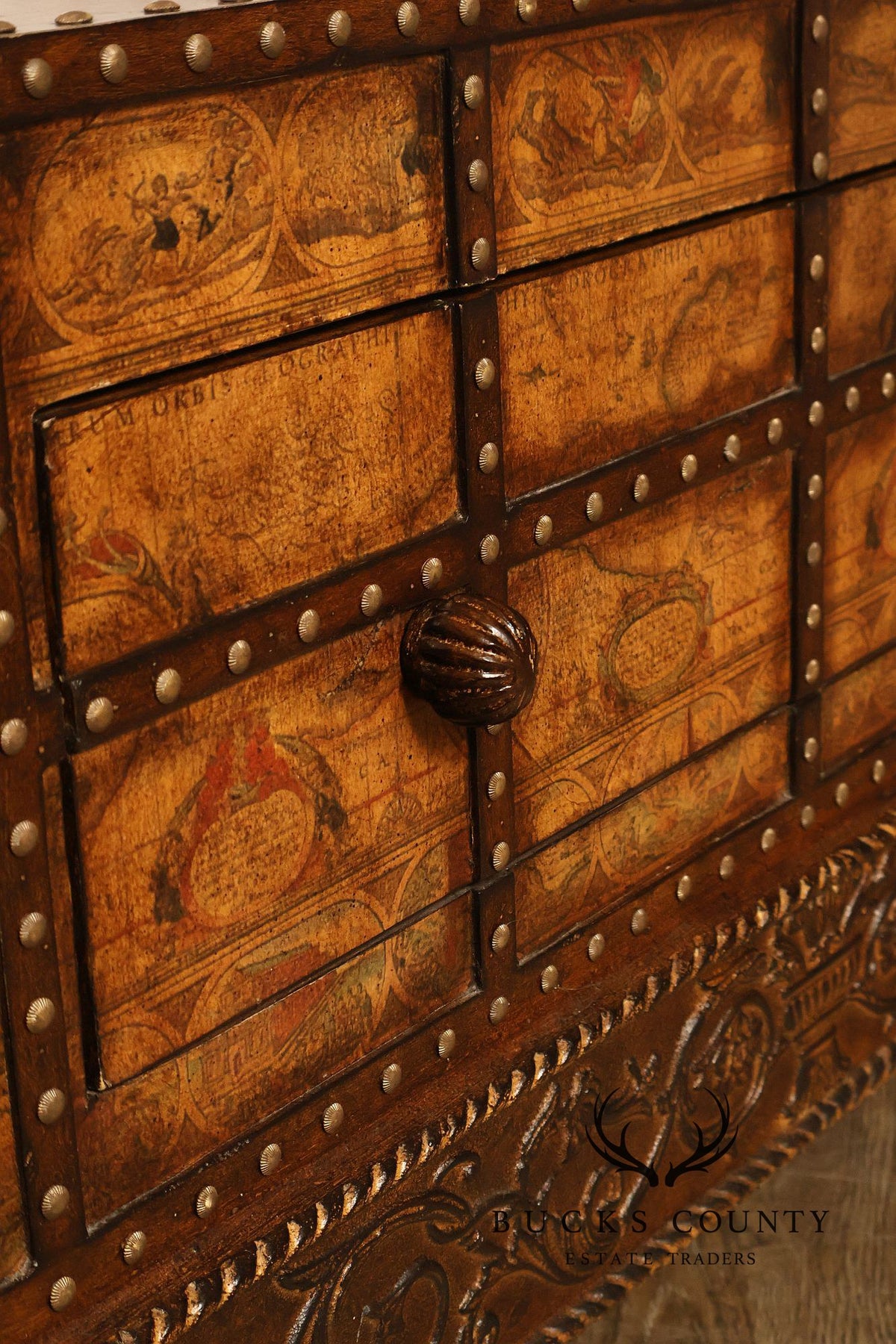 Pulaski 'Espaigne' Large Square Old World Map Storage Coffee Table