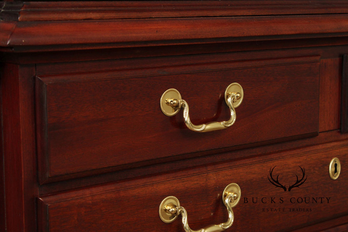 Thomasville Georgian Style Large Mahogany China Display Breakfront