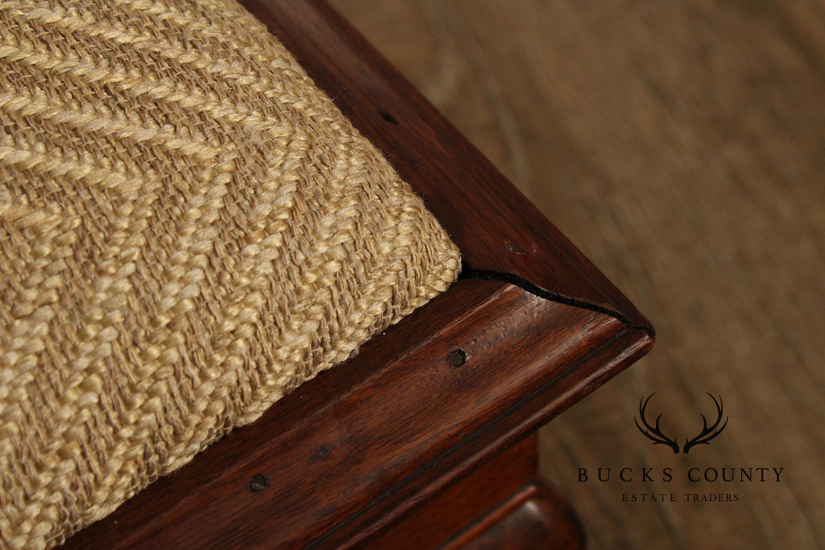 Vintage Mahogany Queen Anne Style Footstool