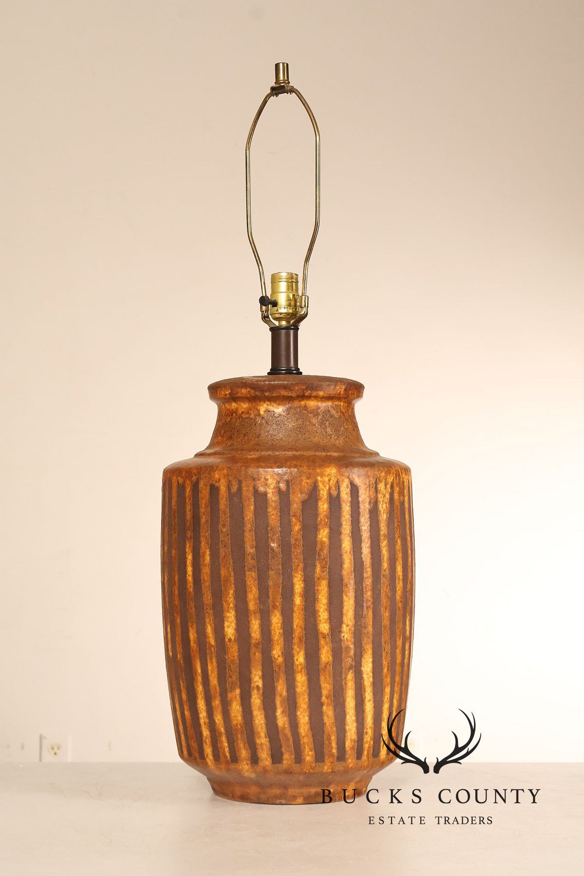 Mid Century Modern Glazed Ceramic Table Lamp