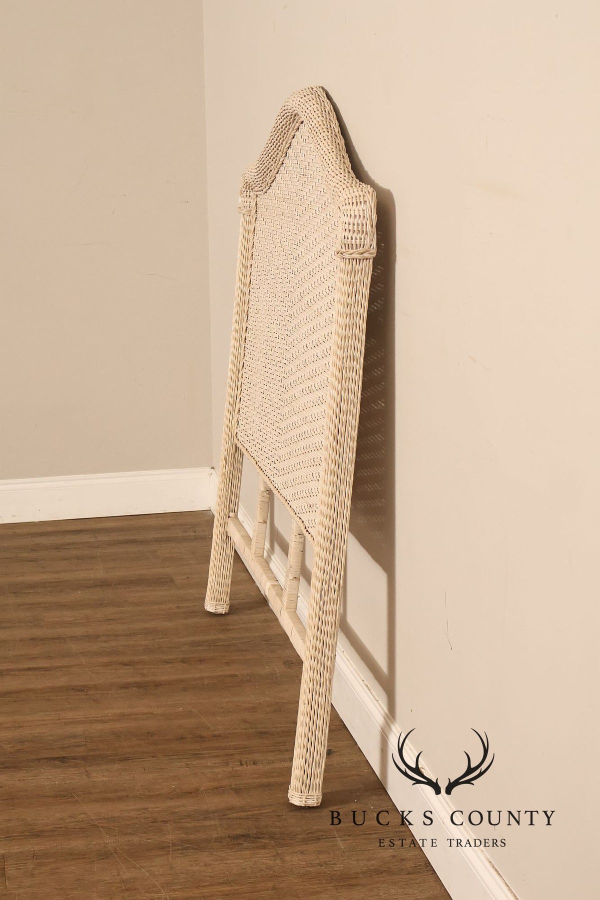 Coastal Style Vintage Full  Wicker Headboard