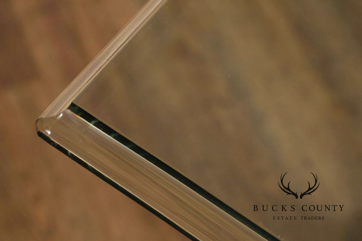 Hollywood Regency Brass & Glass Dining Table