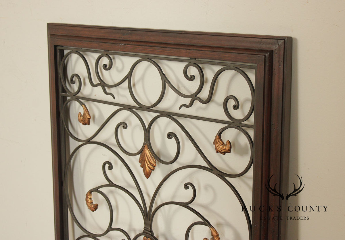 Spanish Baroque Style Partial Gilt Wrought Iron Wall Decor
