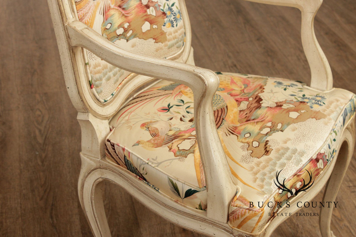 Henredon French Louis XV Style Vintage Set of Six Cane Back Dining Chairs