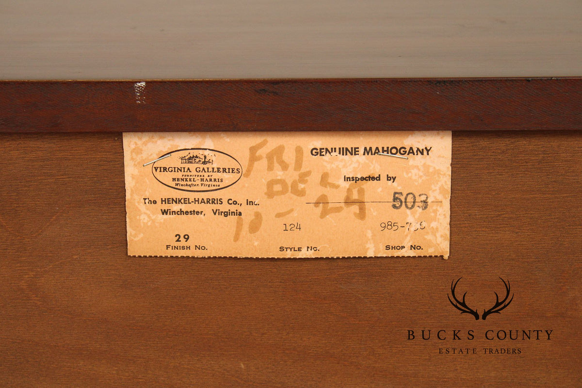 Henkel Harris Georgian Style Mahogany Ten Drawer Dresser