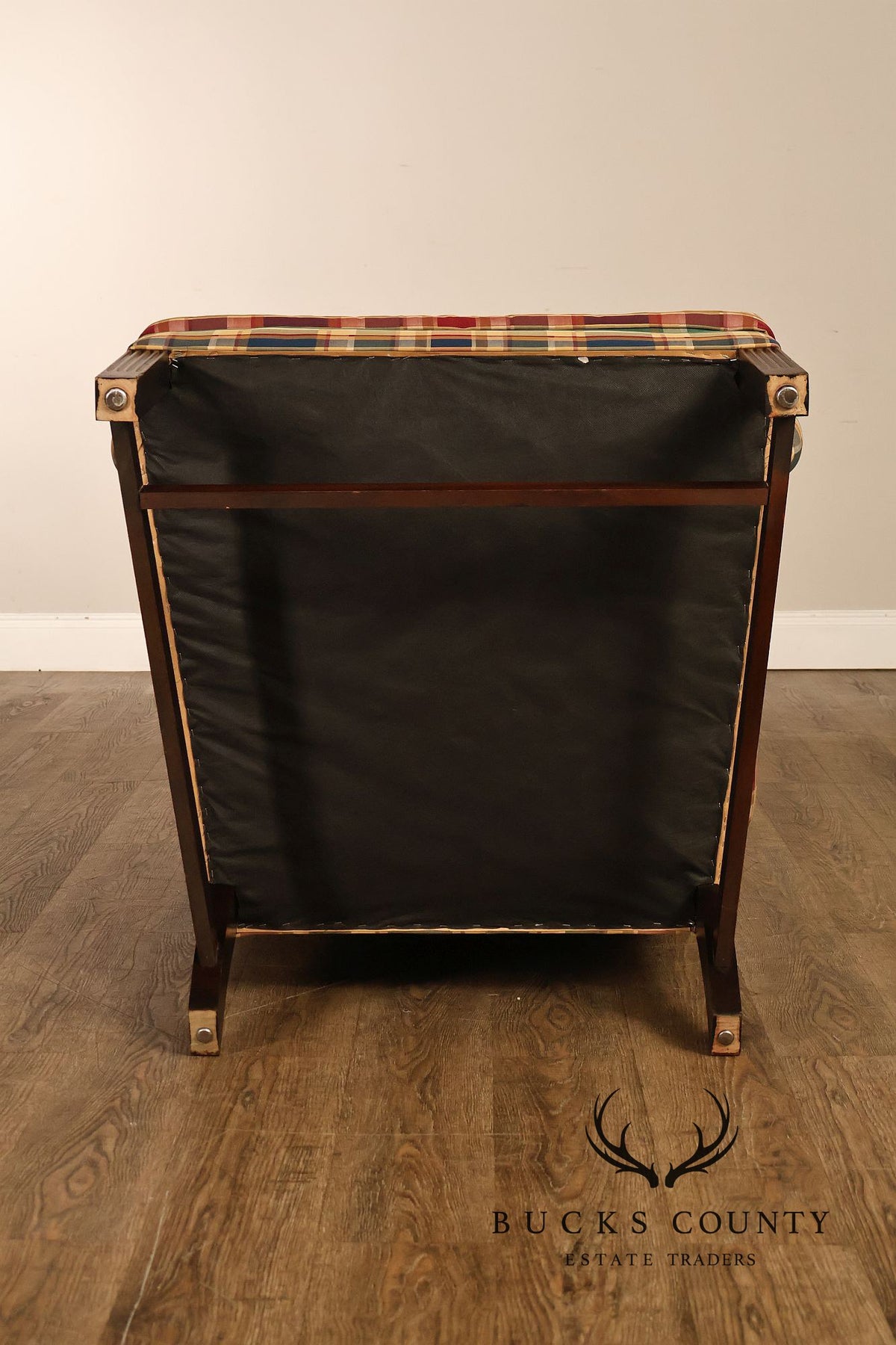 Henredon Custom Folio Collection Plaid Wingback Armchair