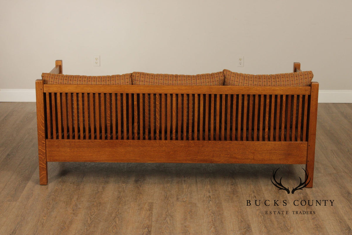 Stickley Mission Collection Oak Spindle Settle