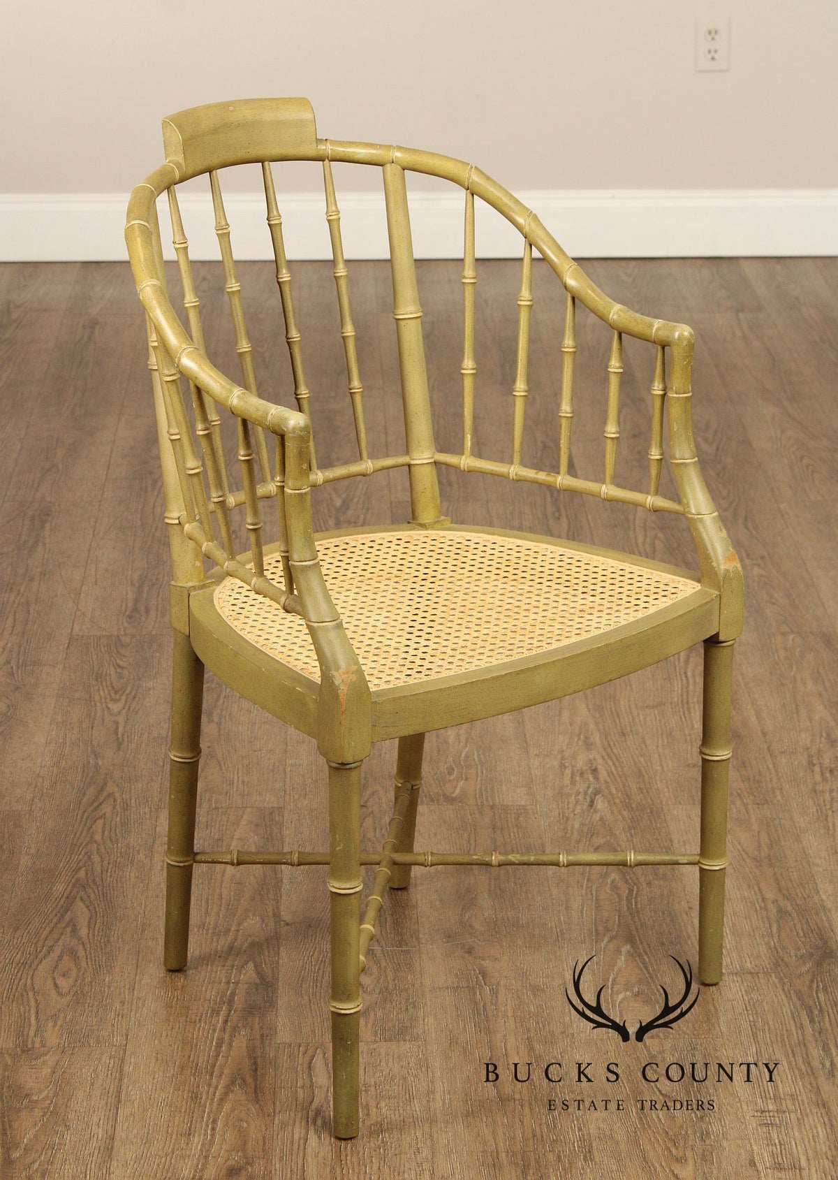 Baker Furniture Vintage Faux Bamboo Armchair