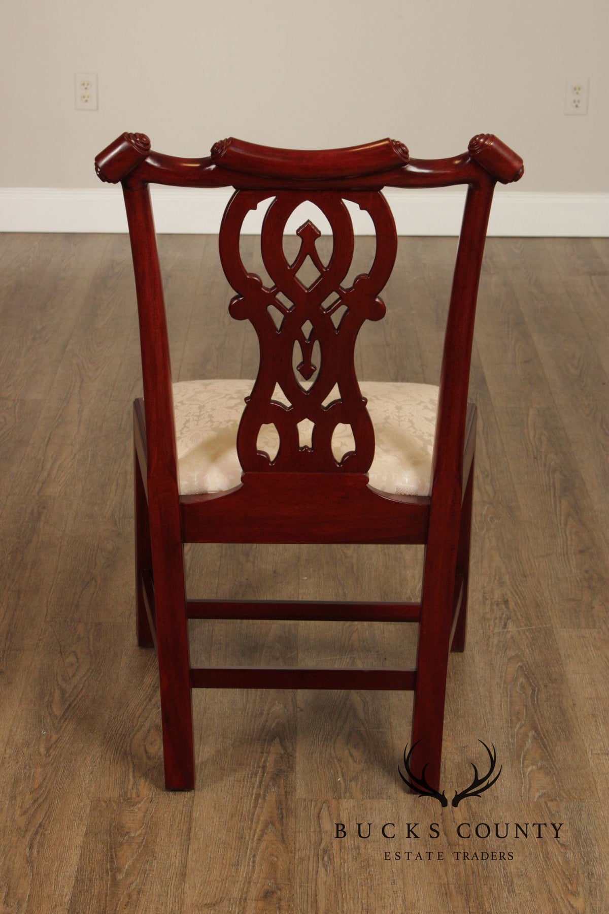 Chippendale Style Set Of Four Carved Mahogany Dining Chairs