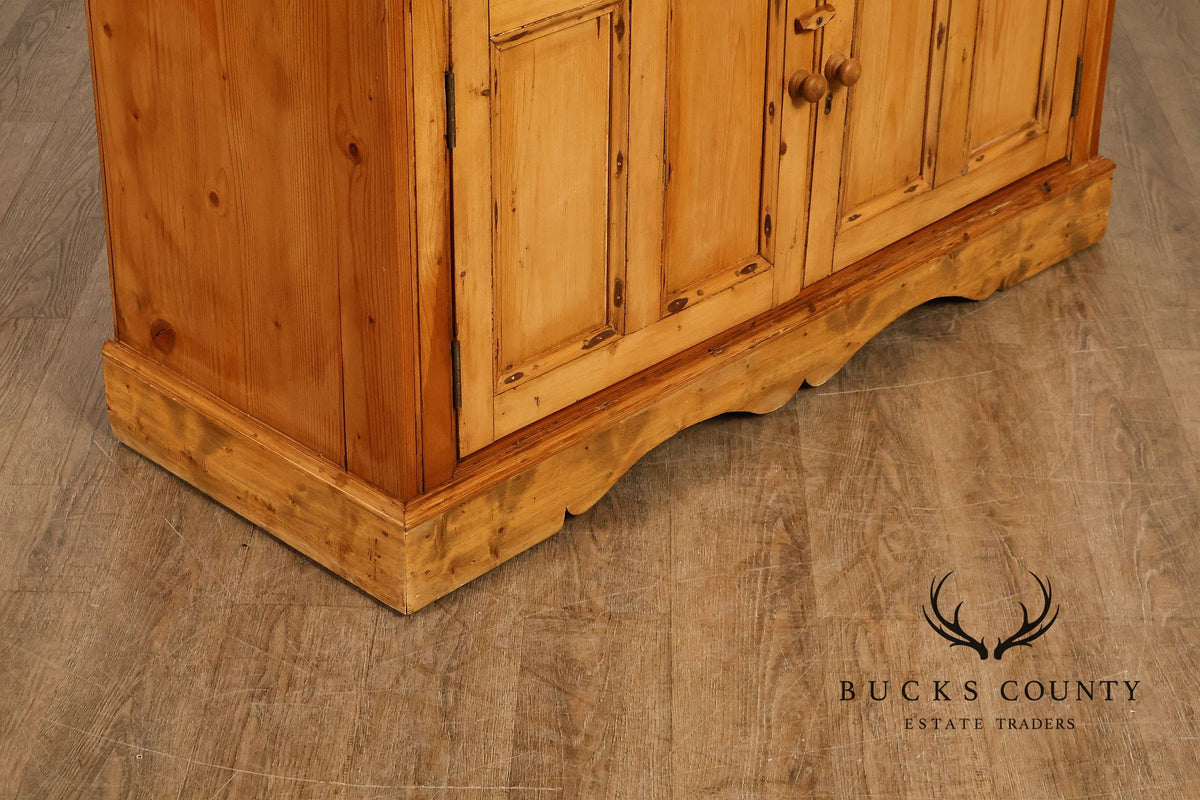 Pine Country Style Armoire Cabinet With Drawers