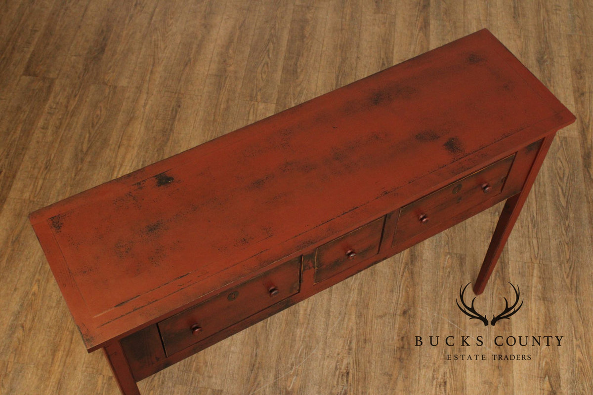 Primitive Style Distress Painted Sideboard or Console