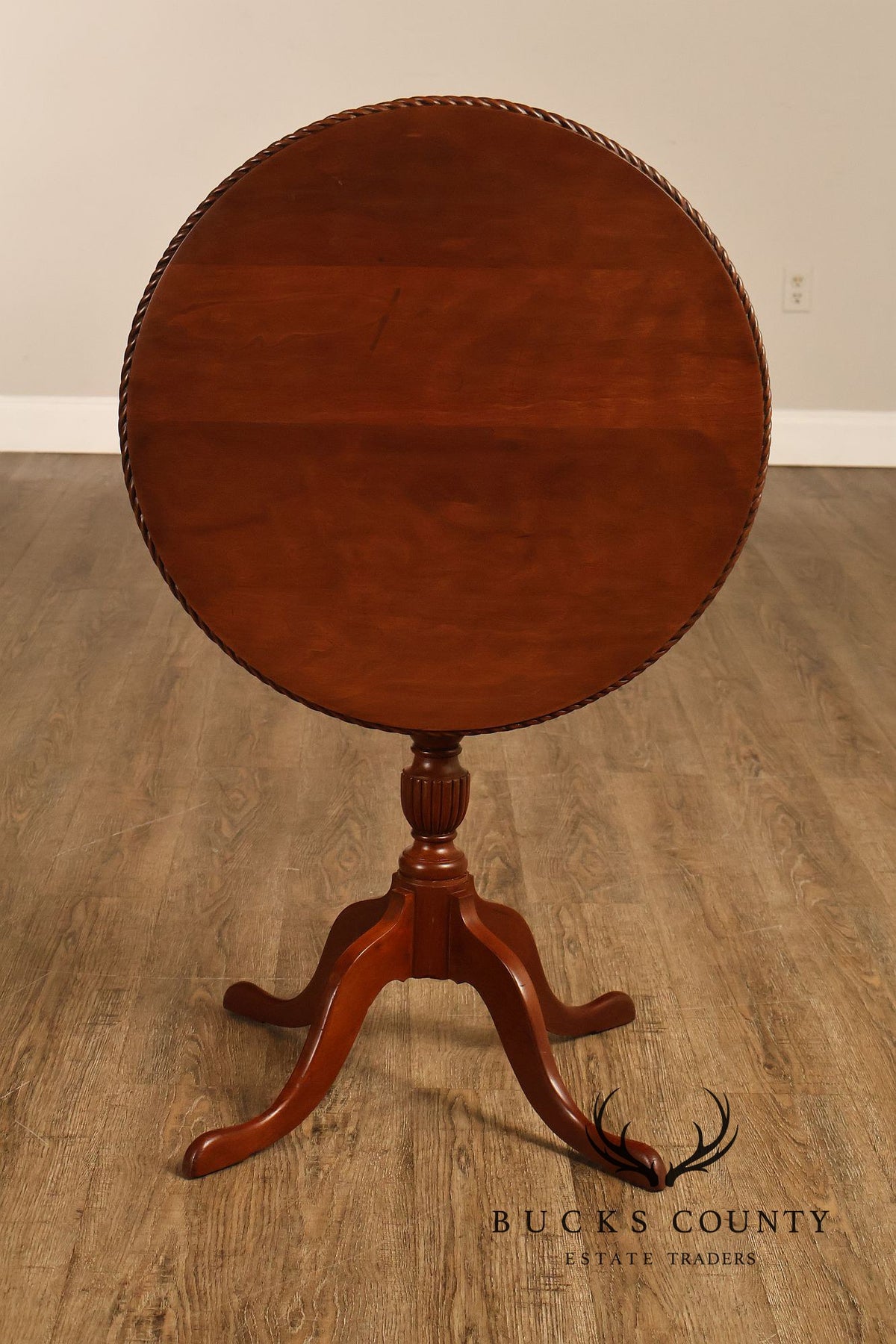 The Hillcrafters Guild Solid Cherry Tilt Top Tea Table