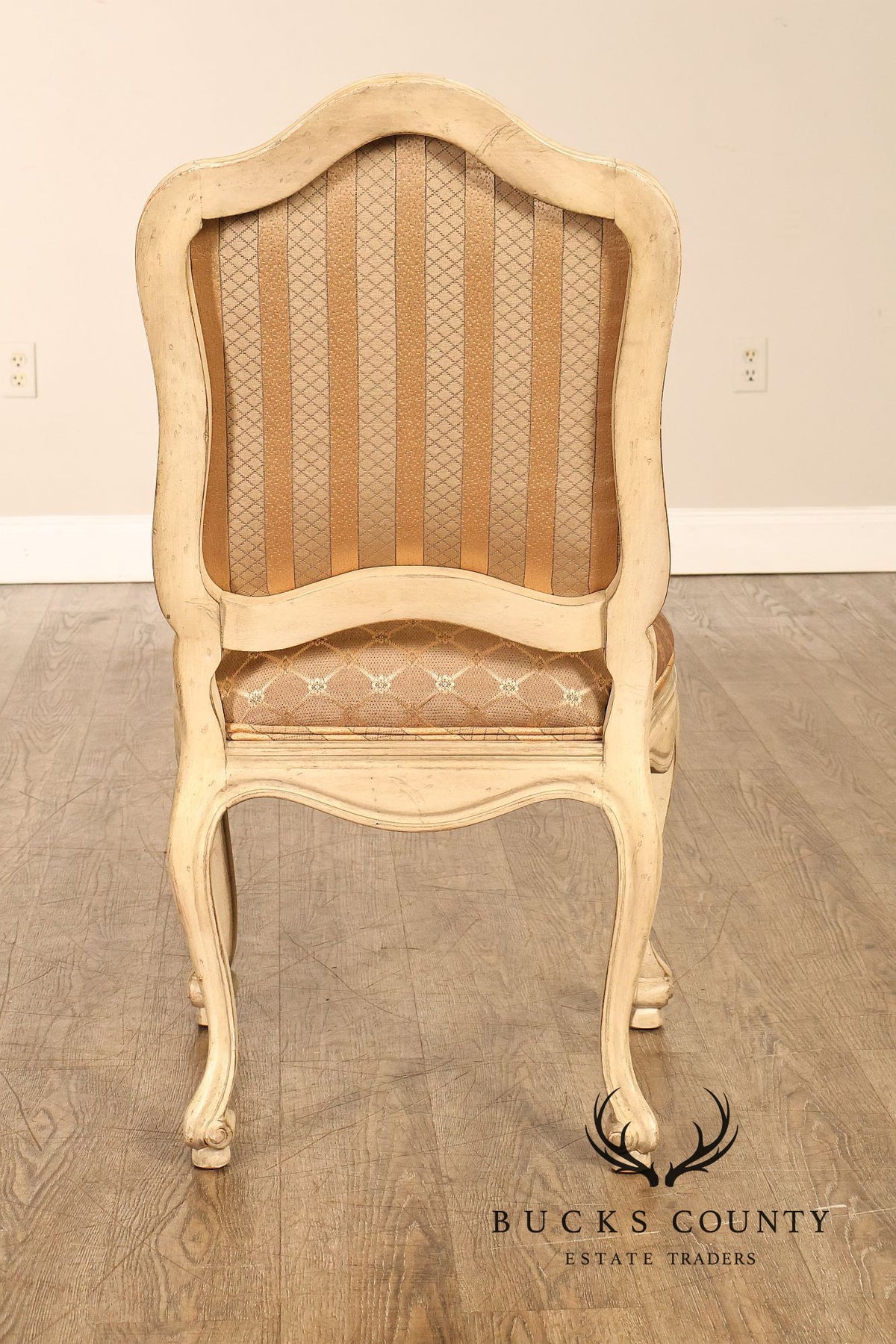 French Provincial Style Set Of Six Painted Upholstered Dining Chairs