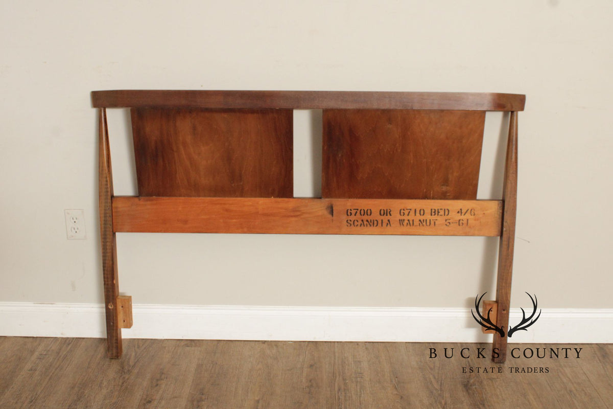 Mid Century Modern Walnut Full Size Headboard