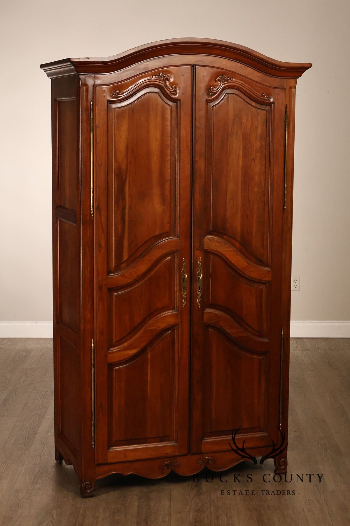 Harden French Louis XV Style Cherry Armoire Bar Cabinet