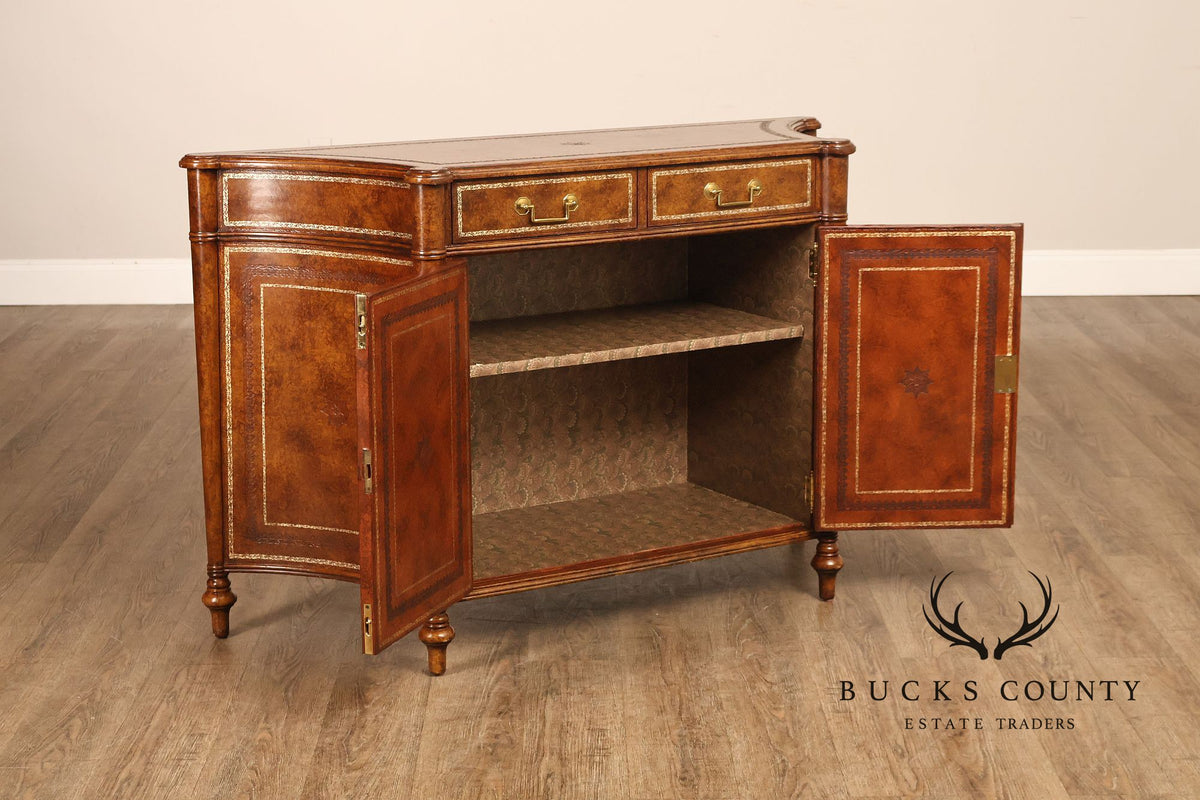 Maitland Smith Leather Wrapped Commode Cabinet