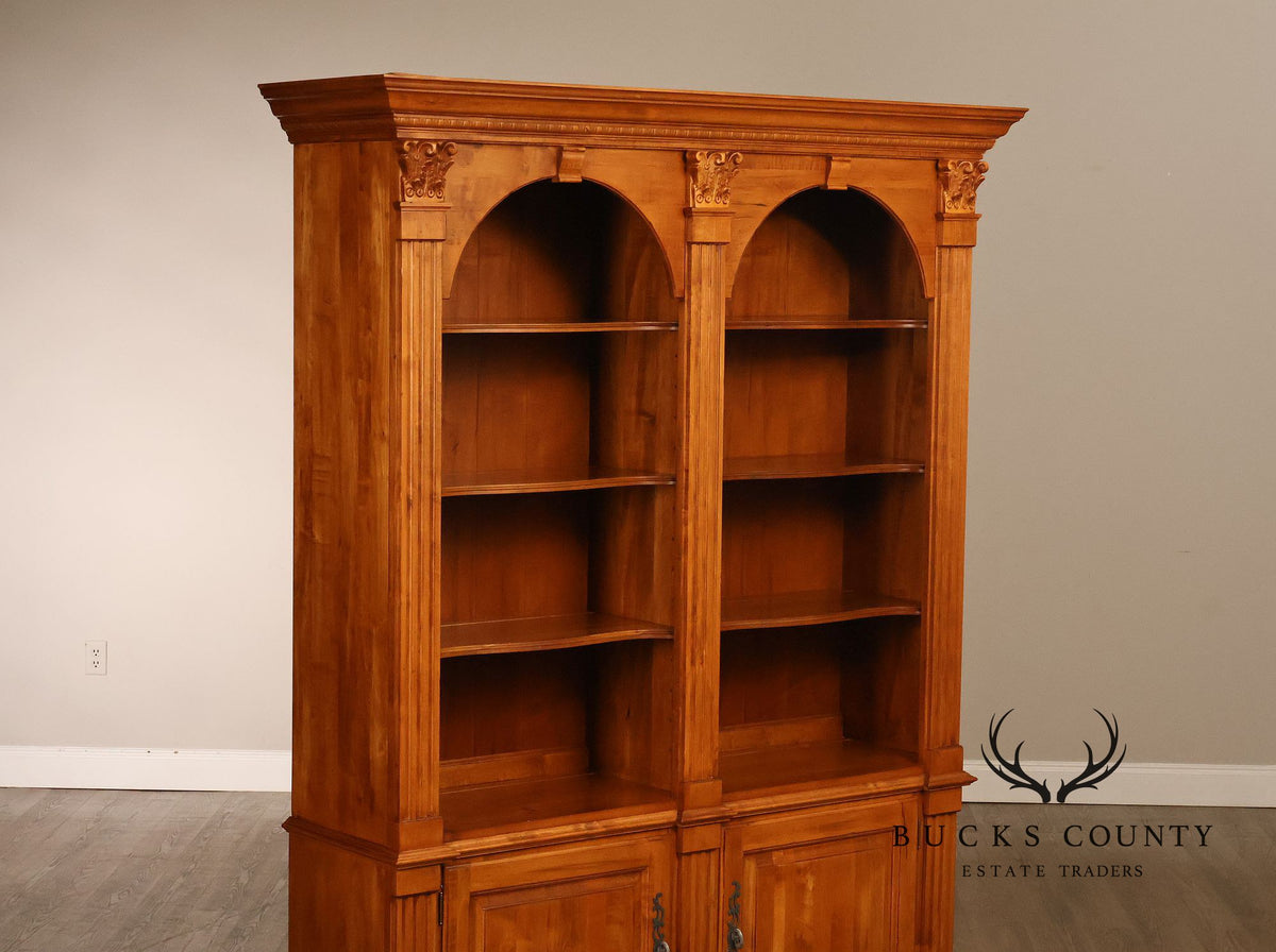 ETHAN ALLEN 'LEGACY' DOUBLE ARCHED BOOKCASE