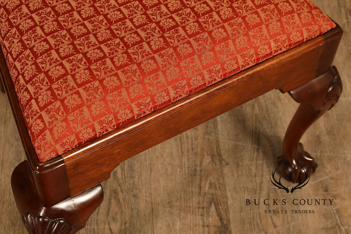 Stickley Chippendale Style Set of Four Mahogany Dining Chairs