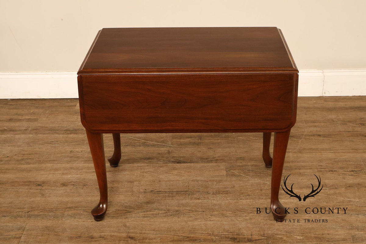 Ethan Allen Vintage Queen Anne Style Cherry Drop Leaf Side Table