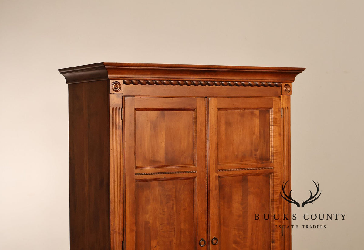Ethan Allen Country Crossings Maple And Birch Two-Door Armoire Cabinet