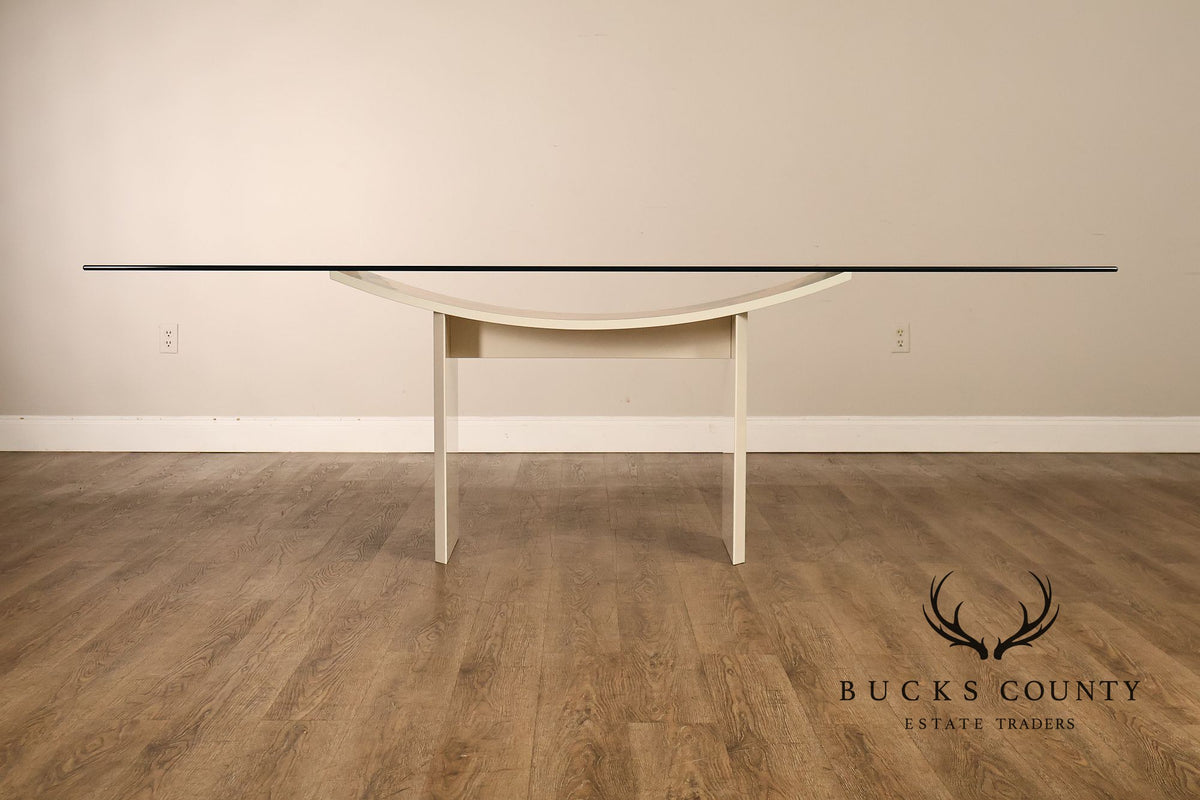 Constantini Pietro Glass Top Sculptural Dining Table