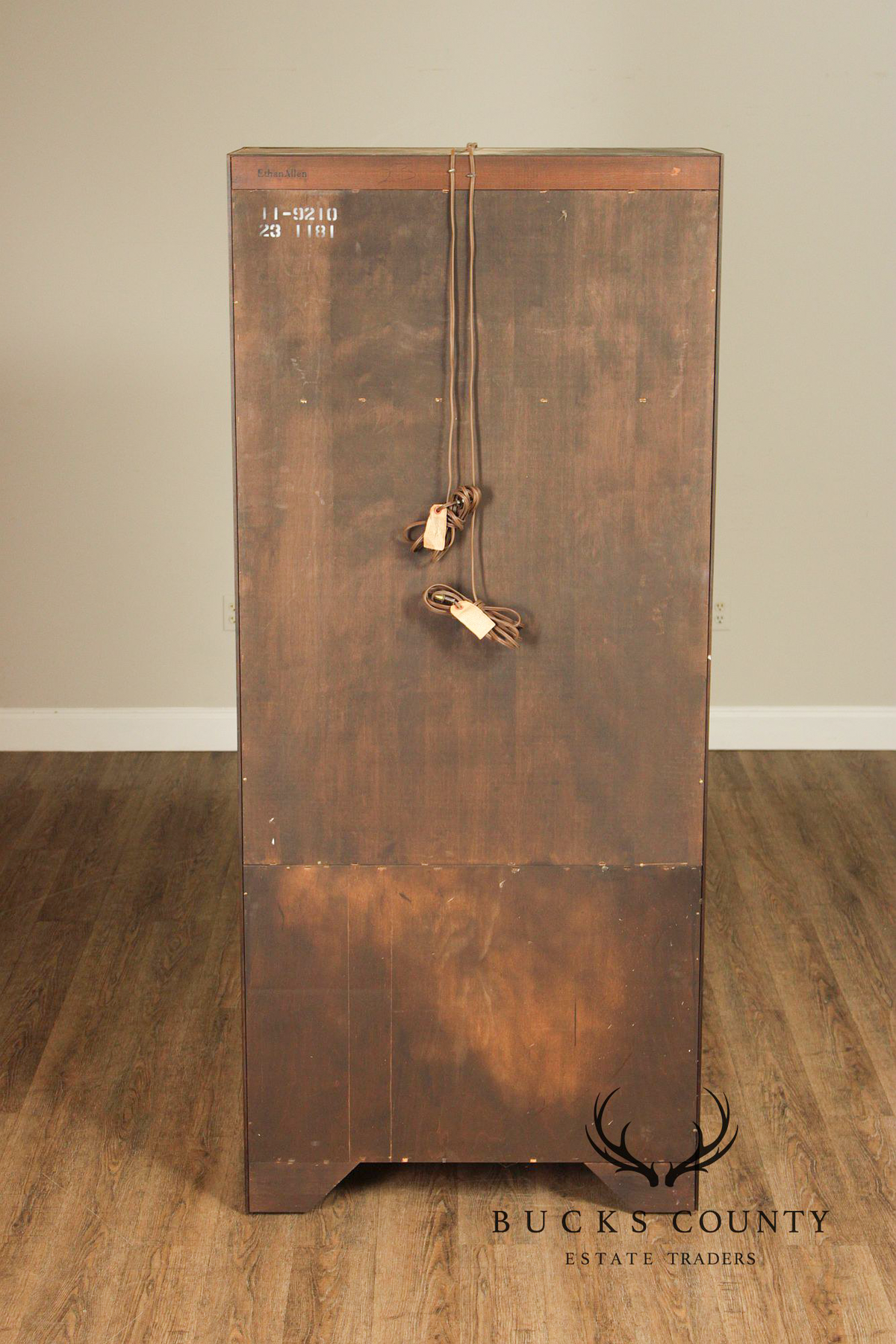 Ethan Allen Georgian Style Cherry Lighted Bookcase